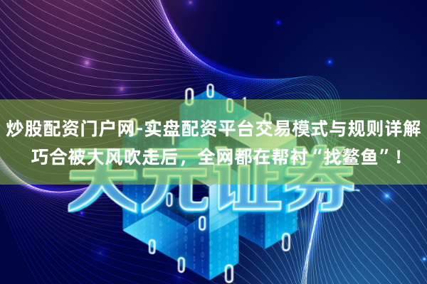 炒股配资门户网-实盘配资平台交易模式与规则详解 巧合被大风吹走后，全网都在帮衬“找鳌鱼”！